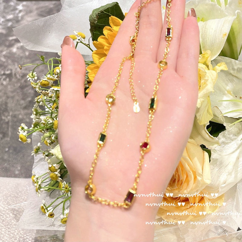 Color Five-Pointed Star Colorful Gemstone Necklace Zircon Dai Dai Necklace