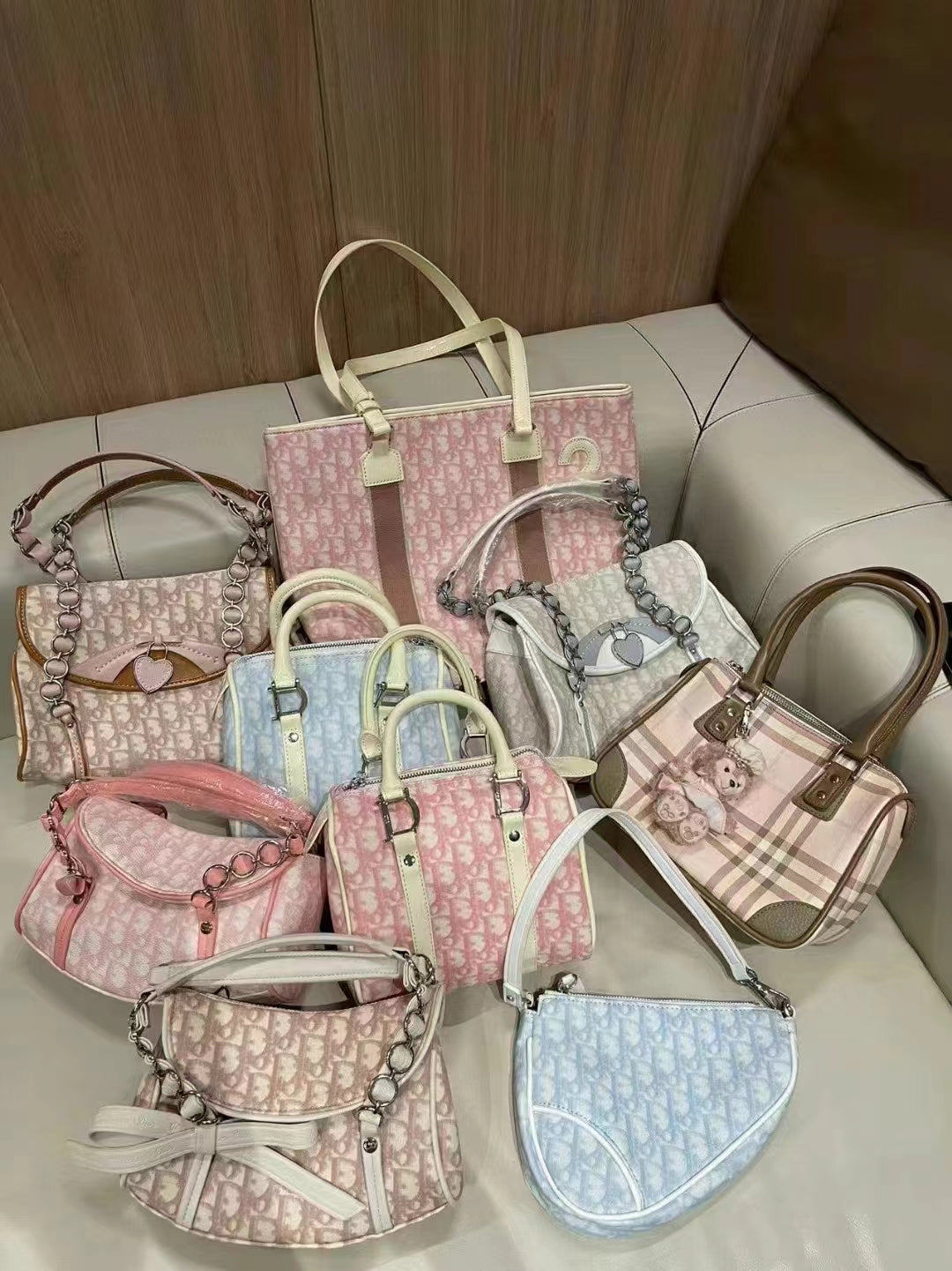 dior YK2 2000S Retro printed saddle bag