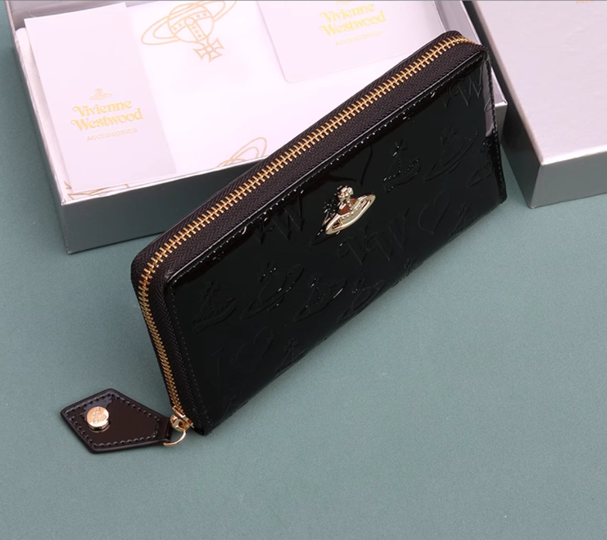 Vivienne Westwood Lacquer embossed printer wallet