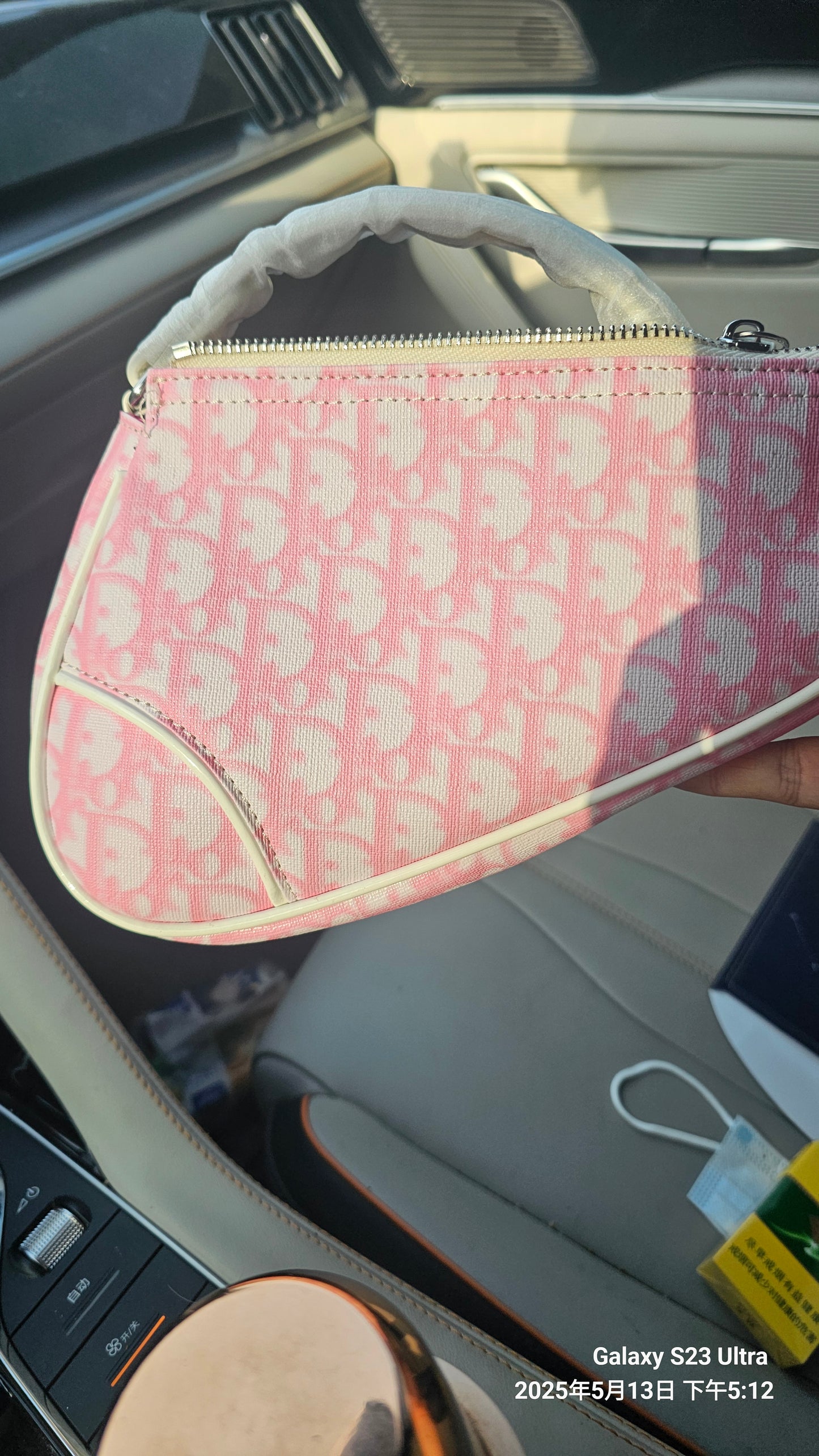 christian dior 2004 retro pink monogram boston bag middle size