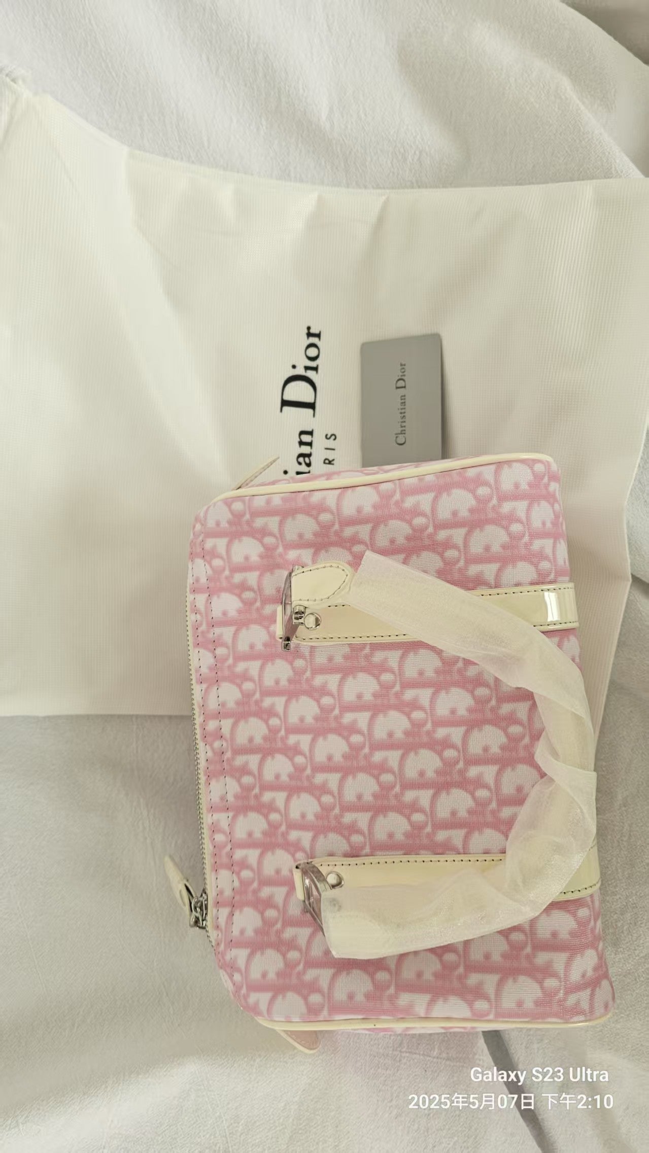 christian dior 2004 retro pink monogram boston bag middle size
