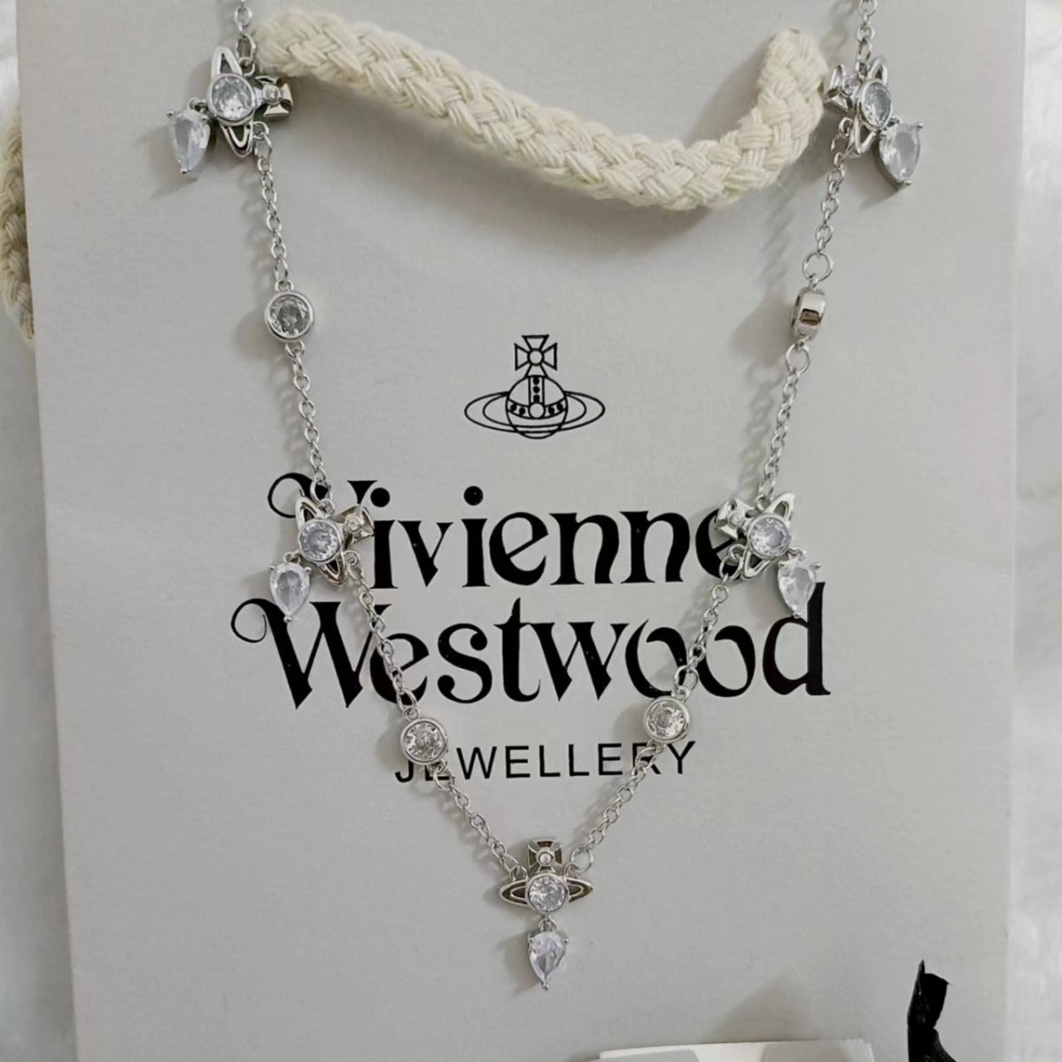 Vivienne Westwood New Water Drop Orb Necklace Tassel Pendant Gift