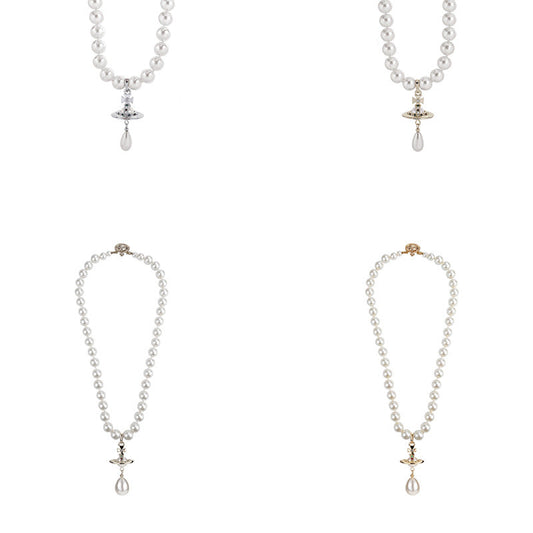 Vivienne Westwood water drop pearl necklace pendant exquisite advanced