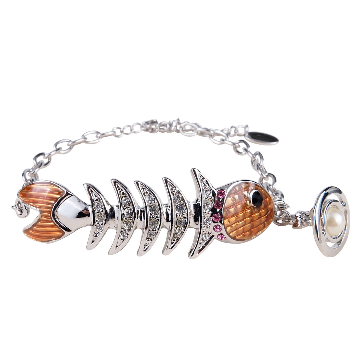 Vivienne Westwood fish-skeleton hanger punk bracelet personalized European and American style all-matching