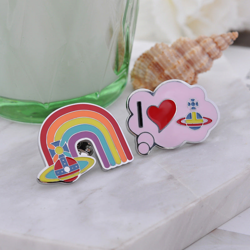 Vivienne Westwood rainbow clouds brooch personalized minority sweet