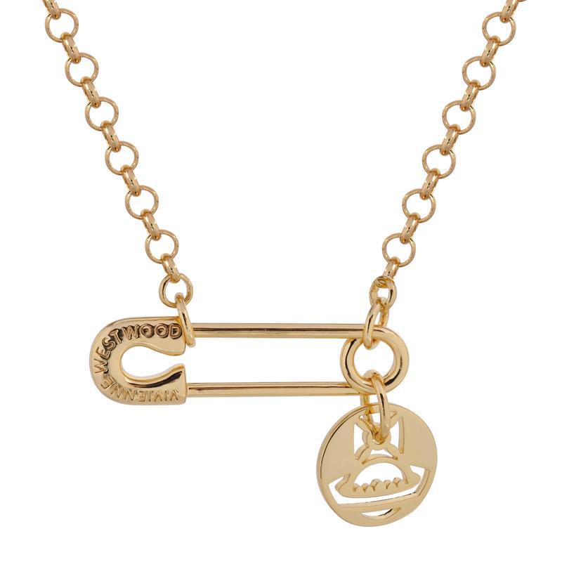 Vivienne Westwood IMOGENE big pin necklace hollow pendant punk