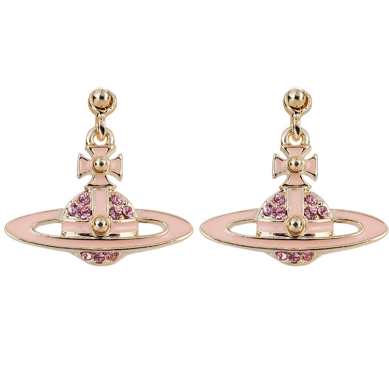 Vivienne Westwood paint stud earrings punk European and American style eardrops