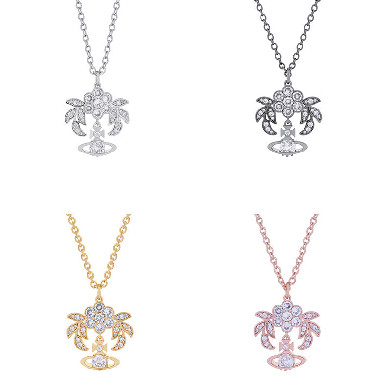 Vivienne Westwood wheat zircon wings pendant necklace exquisite advanced