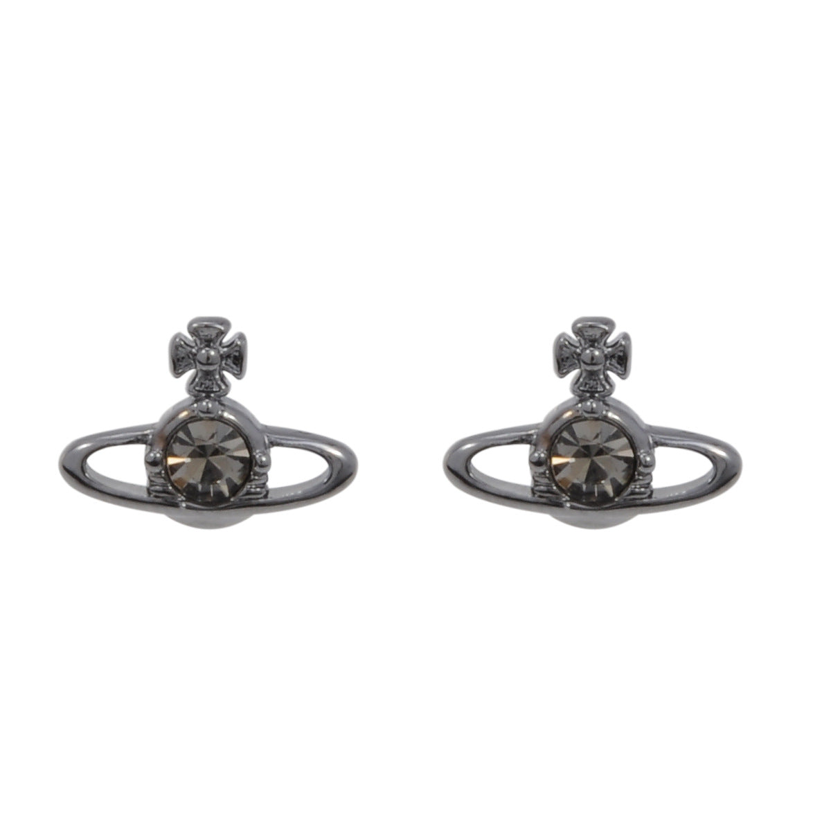 Vivienne Westwood single diamond simple stud earrings personality