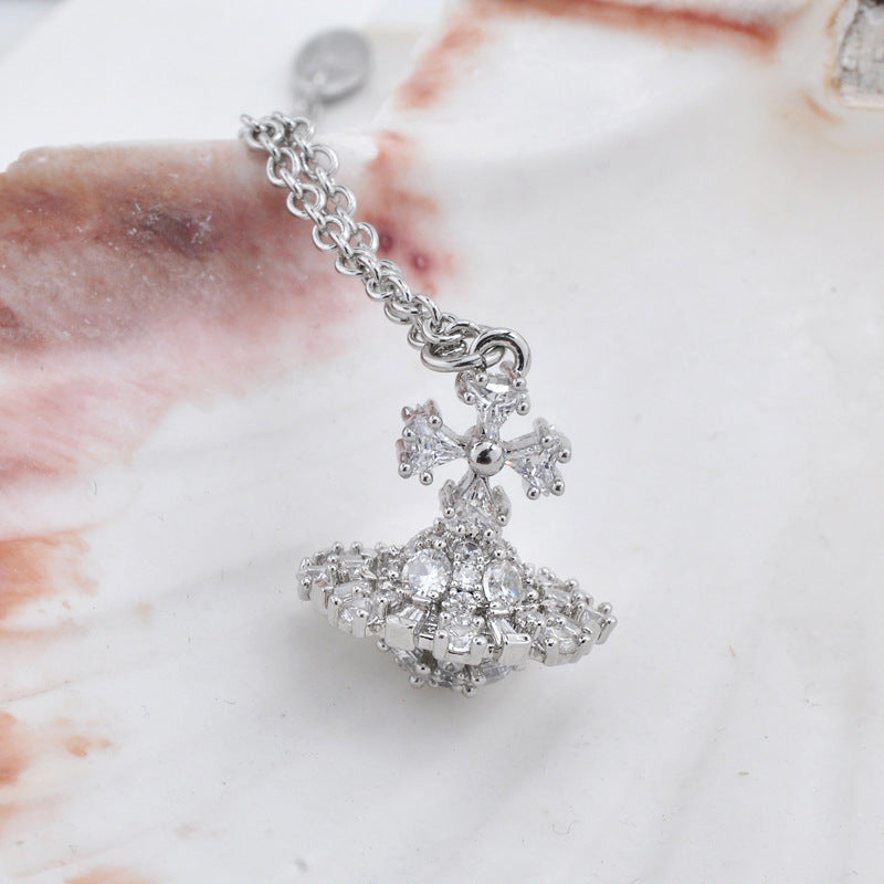 Vivienne Westwood European and American punk three-dimensional special-shaped stone necklace