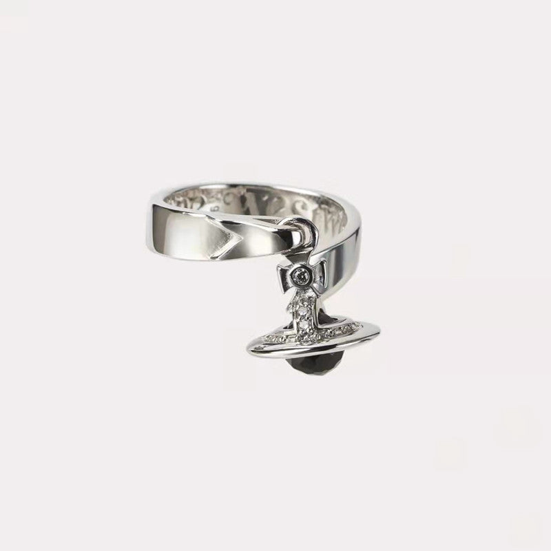 Vivienne Westwood Saturn Black Tide Cool Planet opening Ring Ring