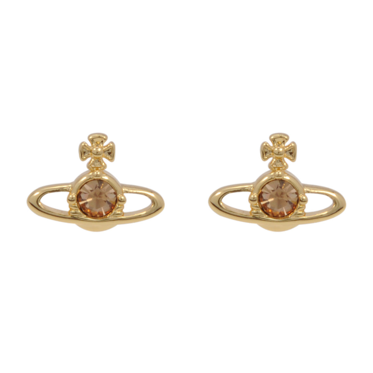 Vivienne Westwood single diamond simple stud earrings personality