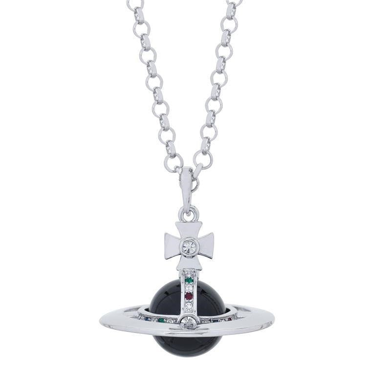 Vivienne Westwood large 20mm three-dimensional pendant sweater necklace European and American