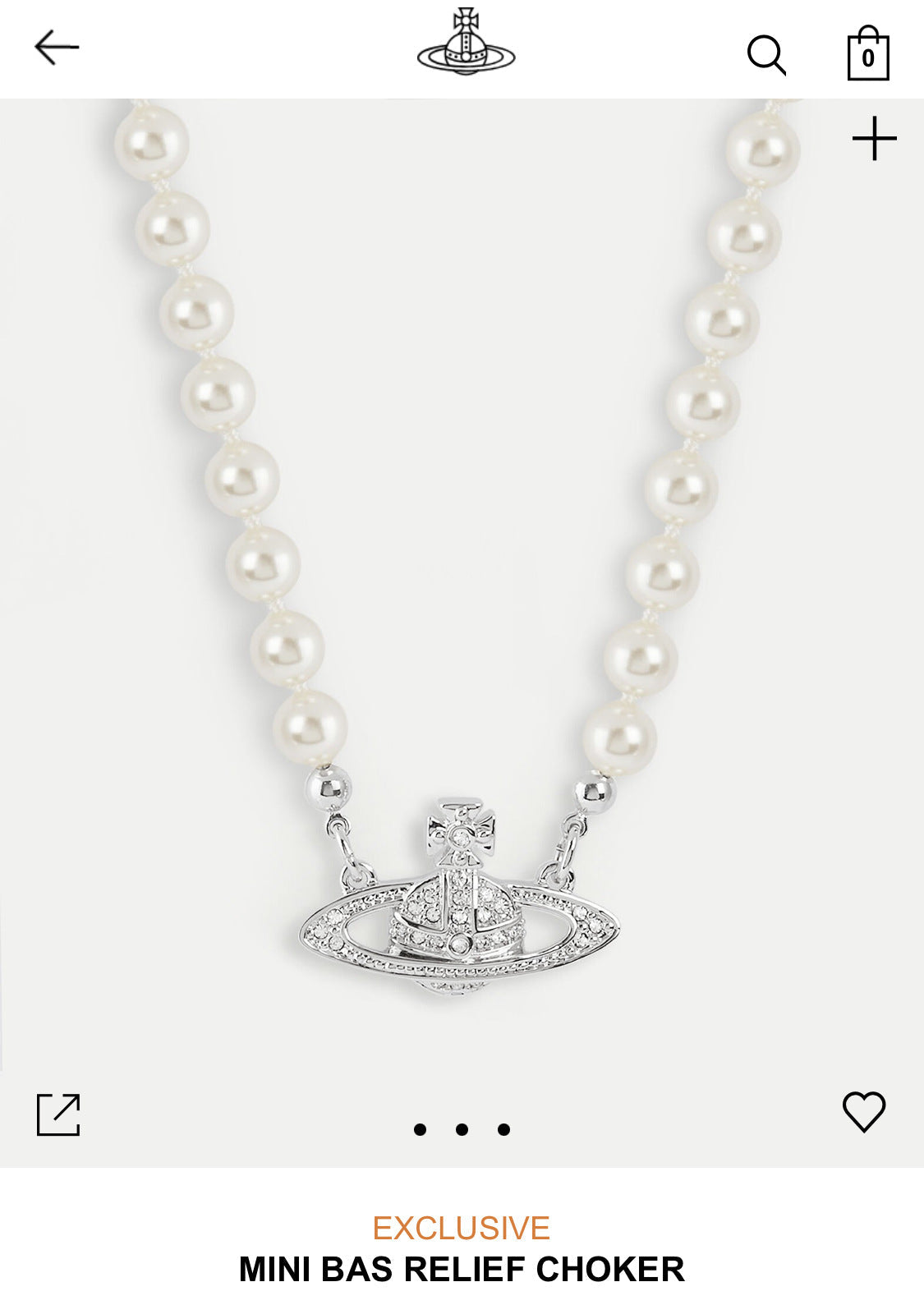 Vivienne Westwood classic single layer orb pearl necklace