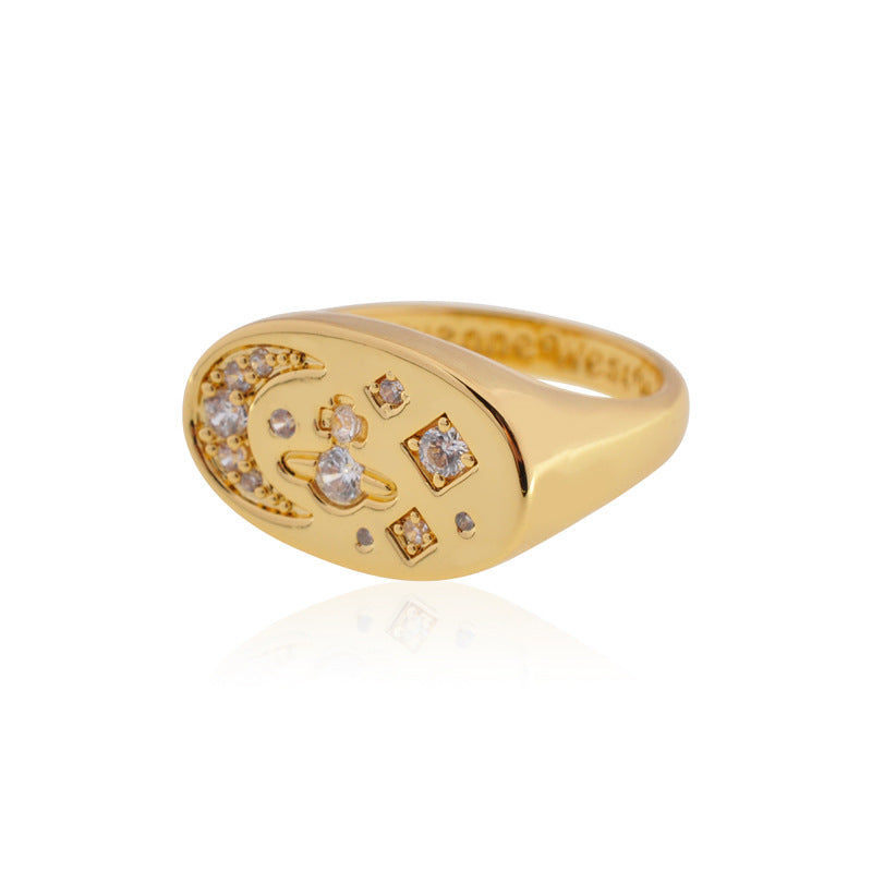 Vivienne Westwood star moon ring european and american personalized punk