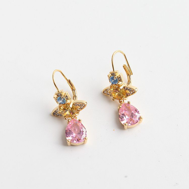 Vivienne Westwood big water drop full diamond eardrops women's Japanese and Korean simple high-end sense