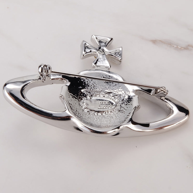 Vivienne Westwood full diamond orb shape temperament brooch