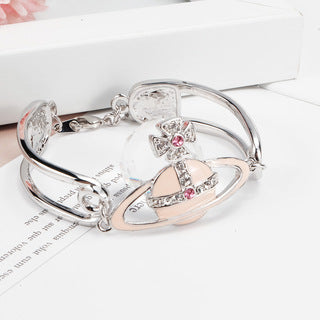 Vivienne Westwood pink paint bracelet vintage ins