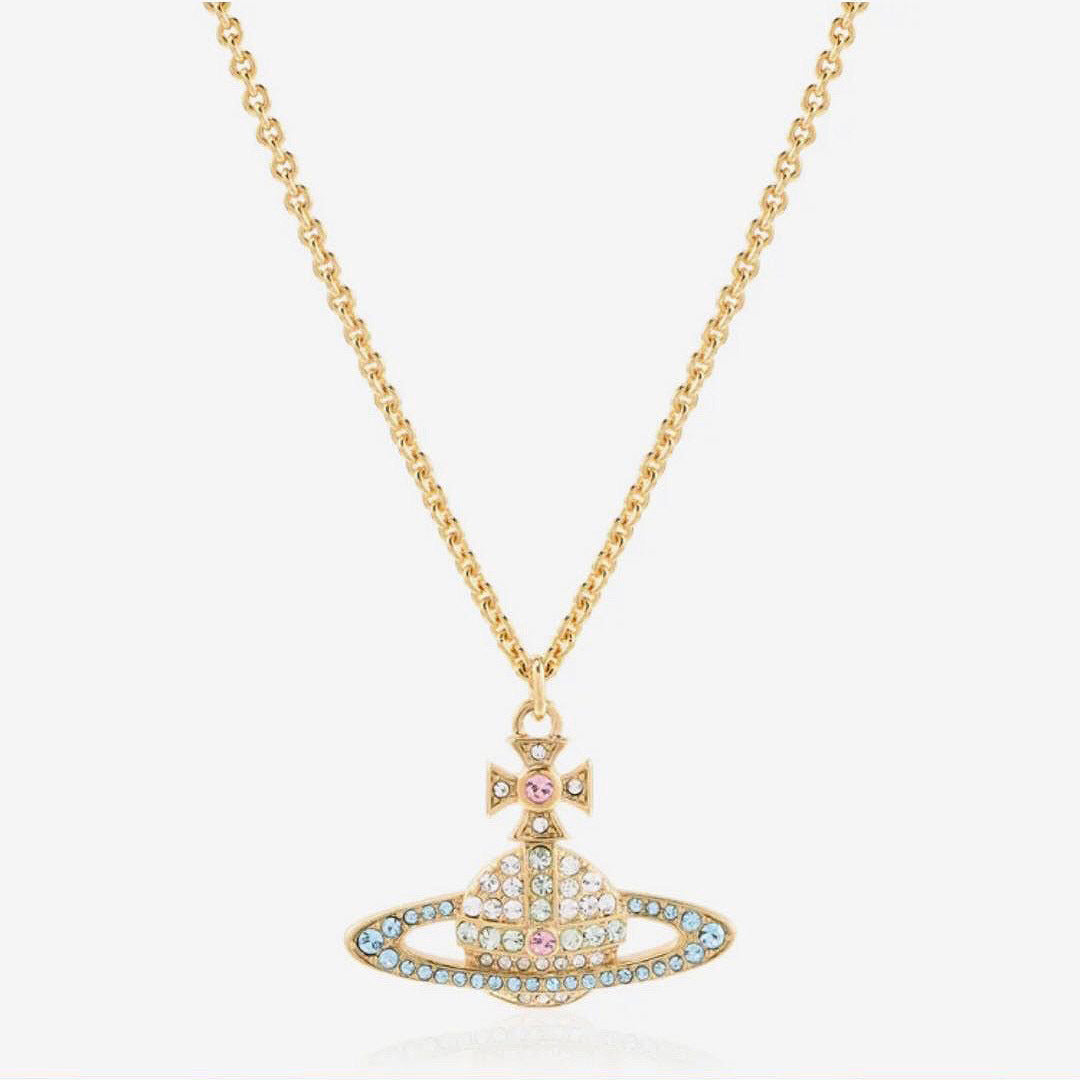 Vivienne Westwood colorful crystals stud earrings marking pair necklace bracelet bracelet