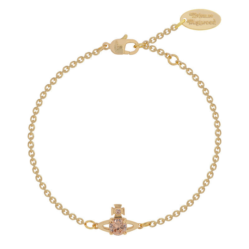 Vivienne Westwood silver four-claw zircon shining diamond bracelet
