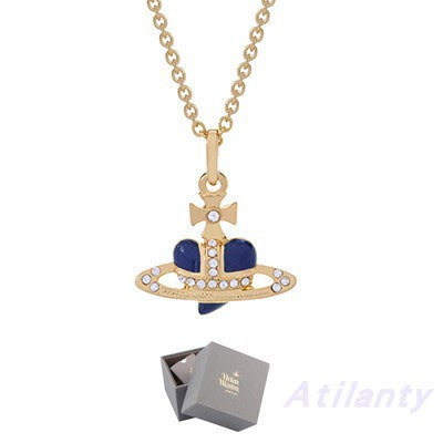 Vivienne Westwood heart shape clavicle paint necklace small personality European and American punk