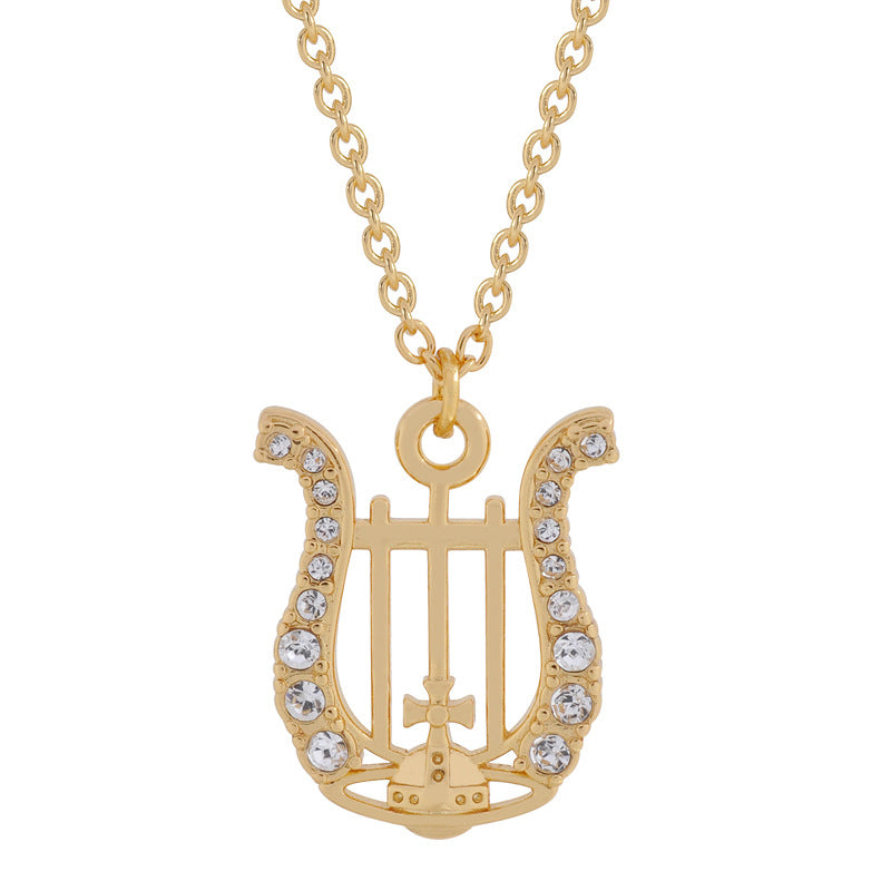 Vivienne Westwood harp necklace eardrops stud earrings high-grade all-matching
