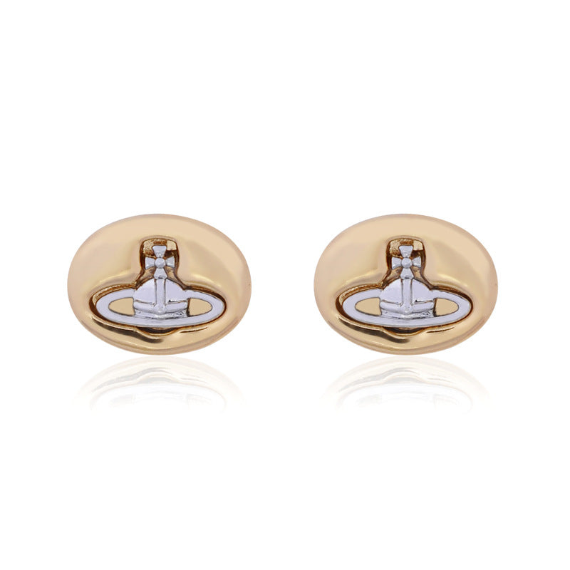 Vivienne Westwood button series stud earrings multi-color punk all-match