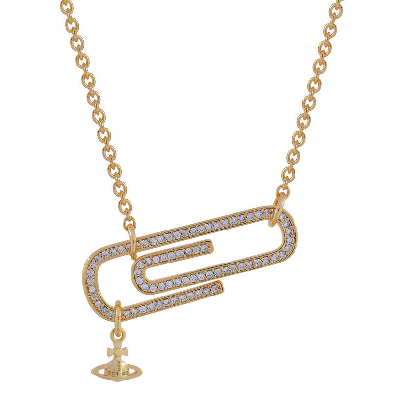 Vivienne Westwood inlaid back pin necklace pendant