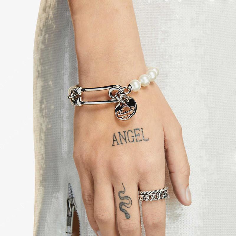Vivienne Westwood IMOGENE pin round brand pearl bracelet European and American punk