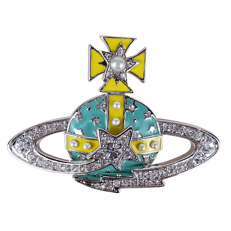 Vivienne Westwood pentagram women's luxury brooch, fashion personality