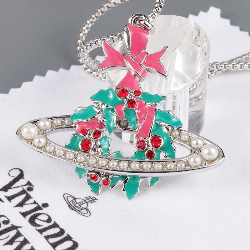 Vivienne Westwood Christmas limited series necklace pendant holiday gift ins