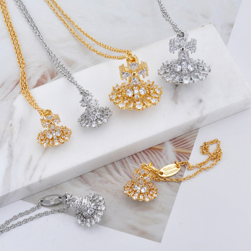Vivienne Westwood European and American punk three-dimensional special-shaped stone necklace