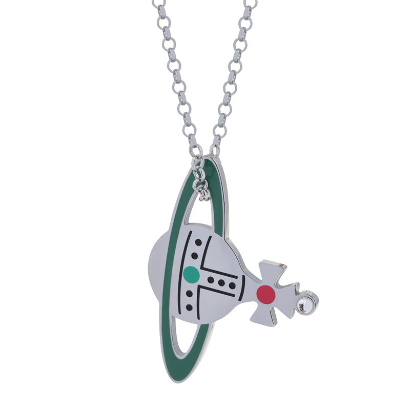 Vivienne Westwood crossbody paint pendant necklace personality punk European and American