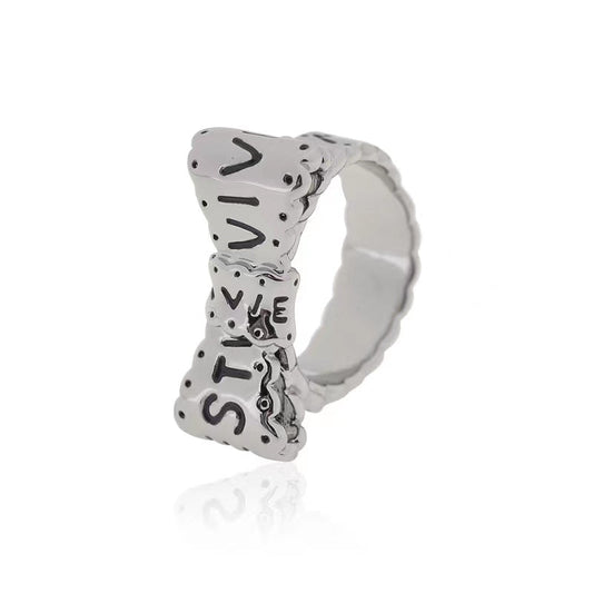 Vivienne Westwood alloy gold-plated letter lace bow ring rings New