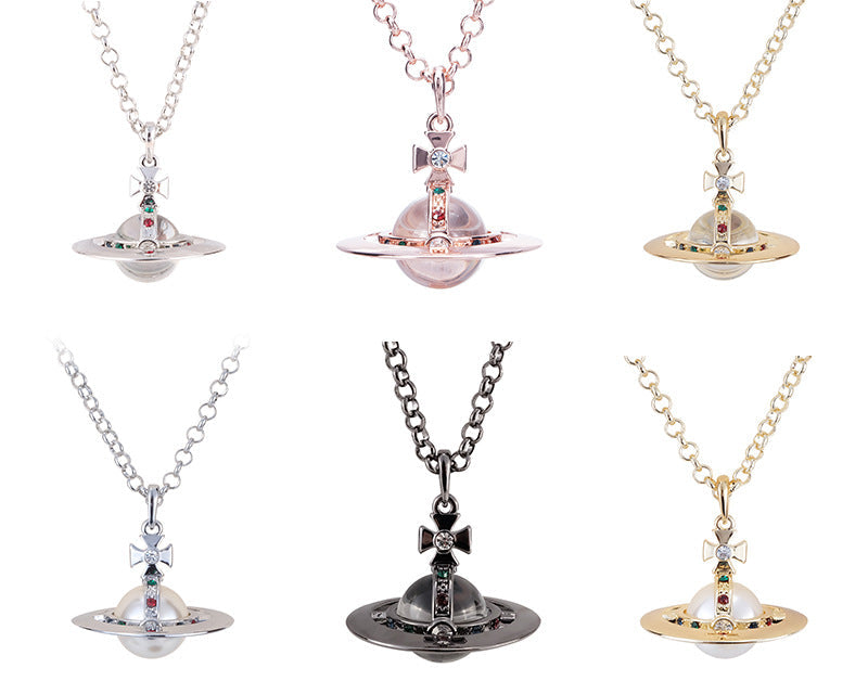 Vivienne Westwood Three-dimensional micro glass bead non-engraved pendant necklace