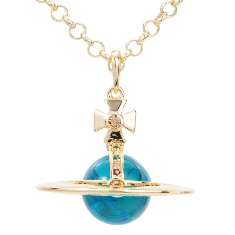 Vivienne Westwood large 20mm three-dimensional pendant sweater necklace European and American