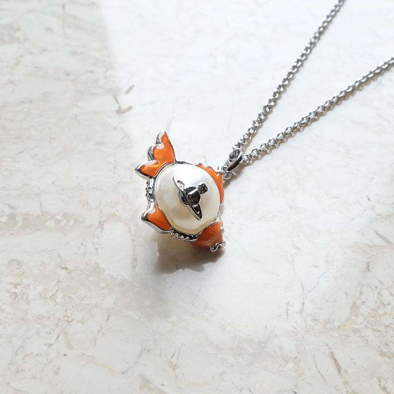 Vivienne Westwood fish head pendant necklace personalized minority European and American punk
