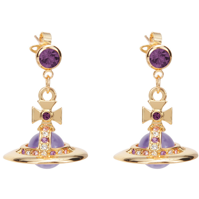 Vivienne Westwood 10MM lettering punk micro glass bead fashion earrings