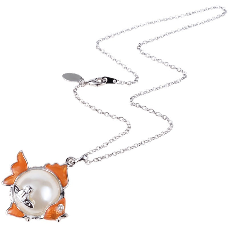 Vivienne Westwood fish head pendant necklace personalized minority European and American punk