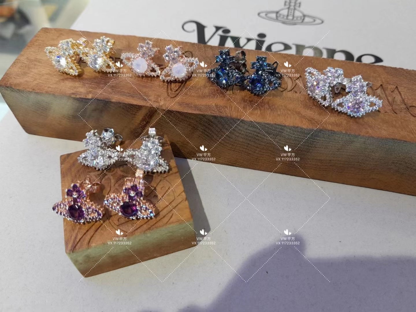 Vivienne Westwood rhinestone studs European and American high-grade light luxury earrings fashion