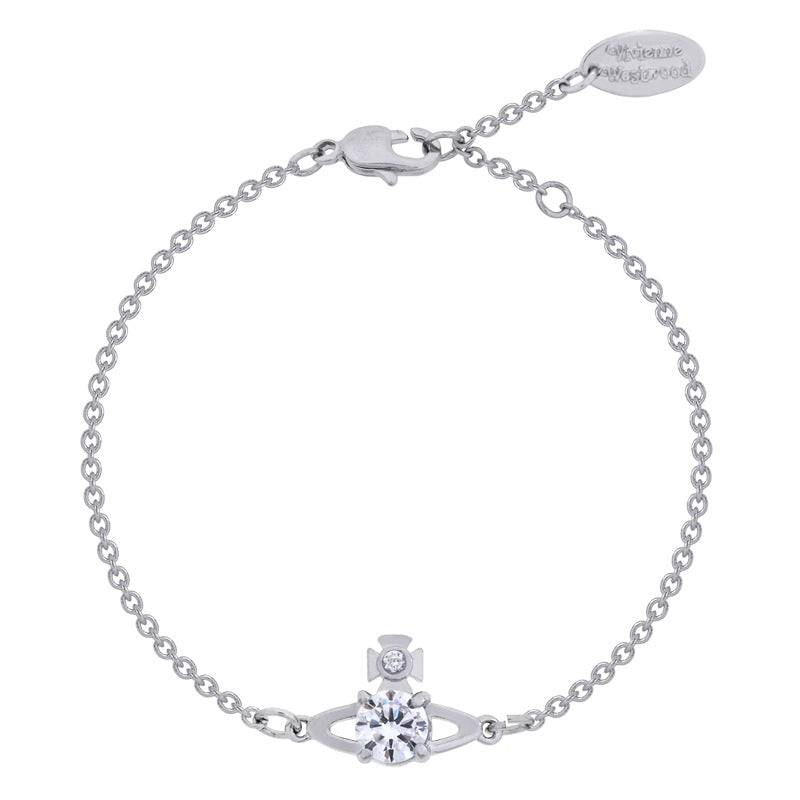 Vivienne Westwood silver four-claw zircon shining diamond bracelet