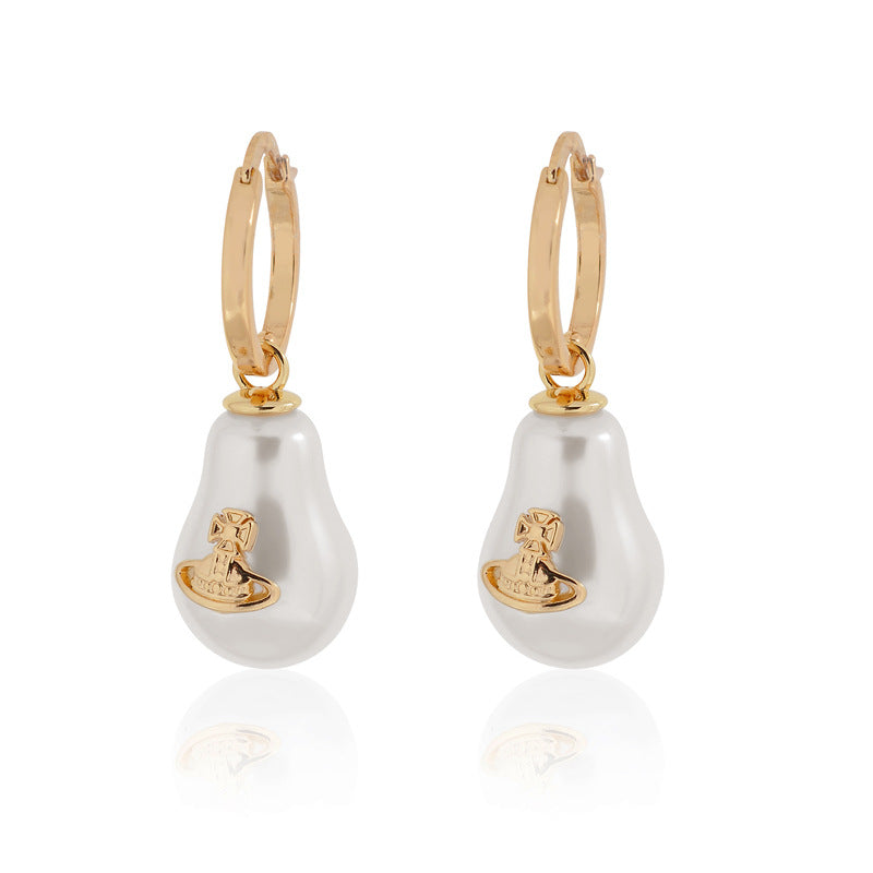 Vivienne Westwood gourd pearl earrings for women ins little red book recommendation