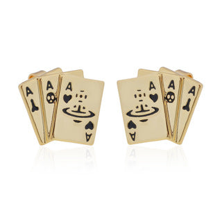 Vivienne Westwood niche playing cards Japanese and Korean simple punk ear rings