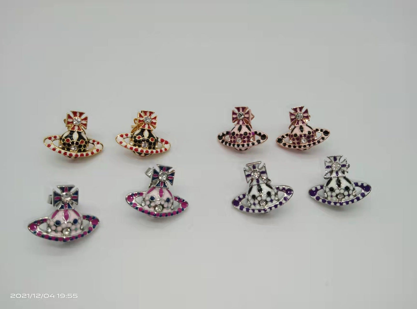 Vivienne Westwood punk enamel colorful punk earrings
