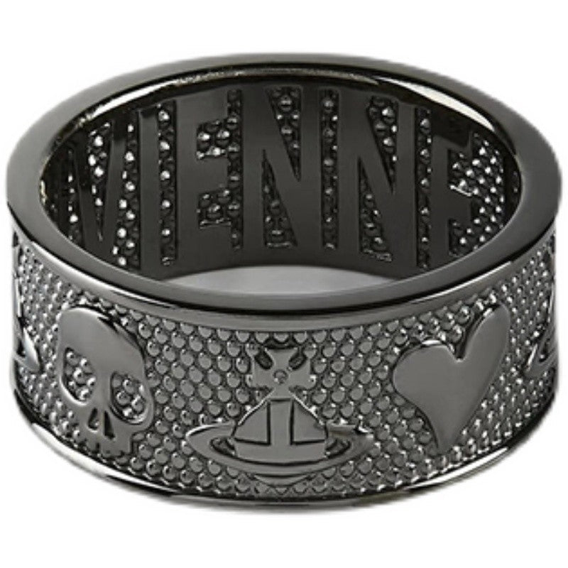 Vivienne Westwood skull ring love couple rings European and American style personality fashion