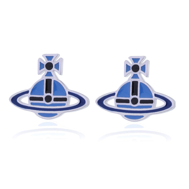 Vivienne Westwood flat paint stud earrings for women