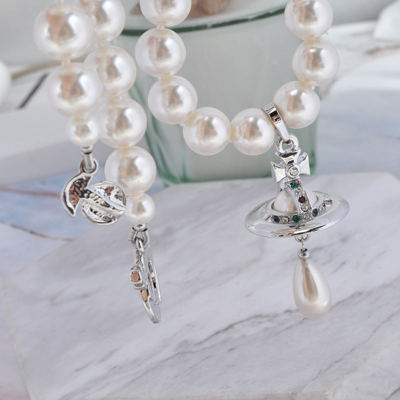 Vivienne Westwood water drop pearl necklace pendant exquisite advanced