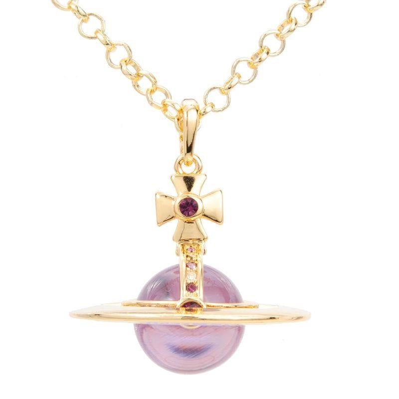 Vivienne Westwood large 20mm three-dimensional pendant sweater necklace European and American
