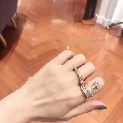 Vivienne Westwood diamond inlaid crown ring versatile high-end