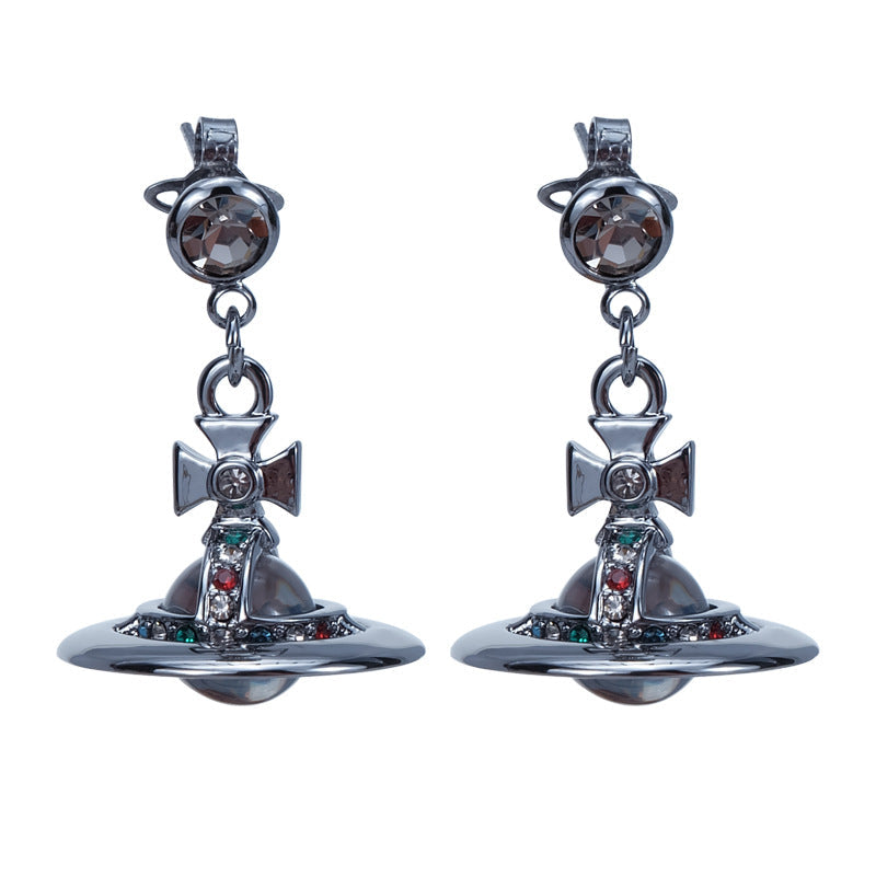 Vivienne Westwood 10MM lettering punk micro glass bead fashion earrings